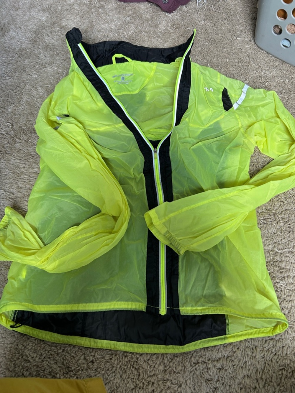 Brooks Neon Yellow Lightweight Running Windbreaker